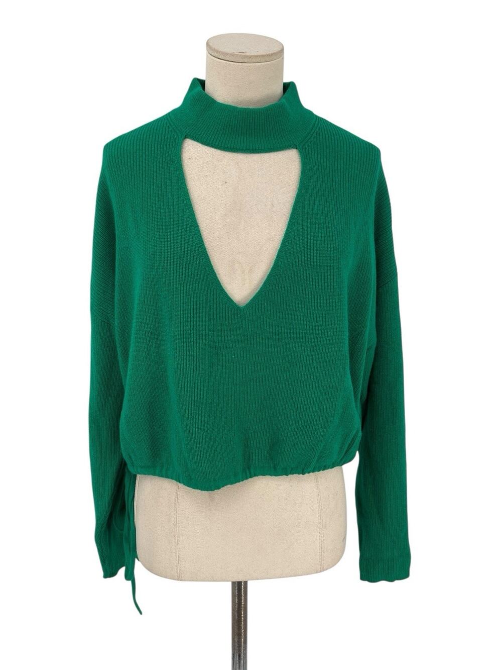The Sei Sweater Cut Out High Neck Merino Cashmere Free Size P XS